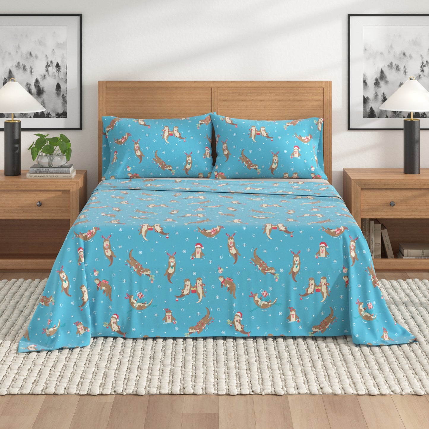 4-Piece Turkish Cotton Christmas Flannel Sheet - Whittaker Collection