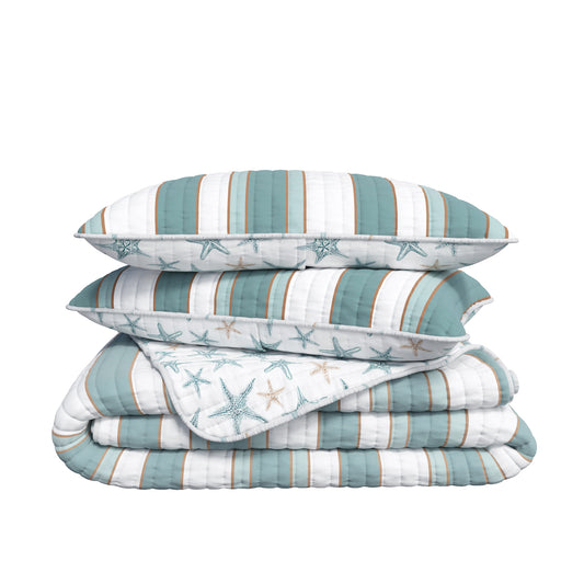 Montauk Stripe Coastal Quit Set