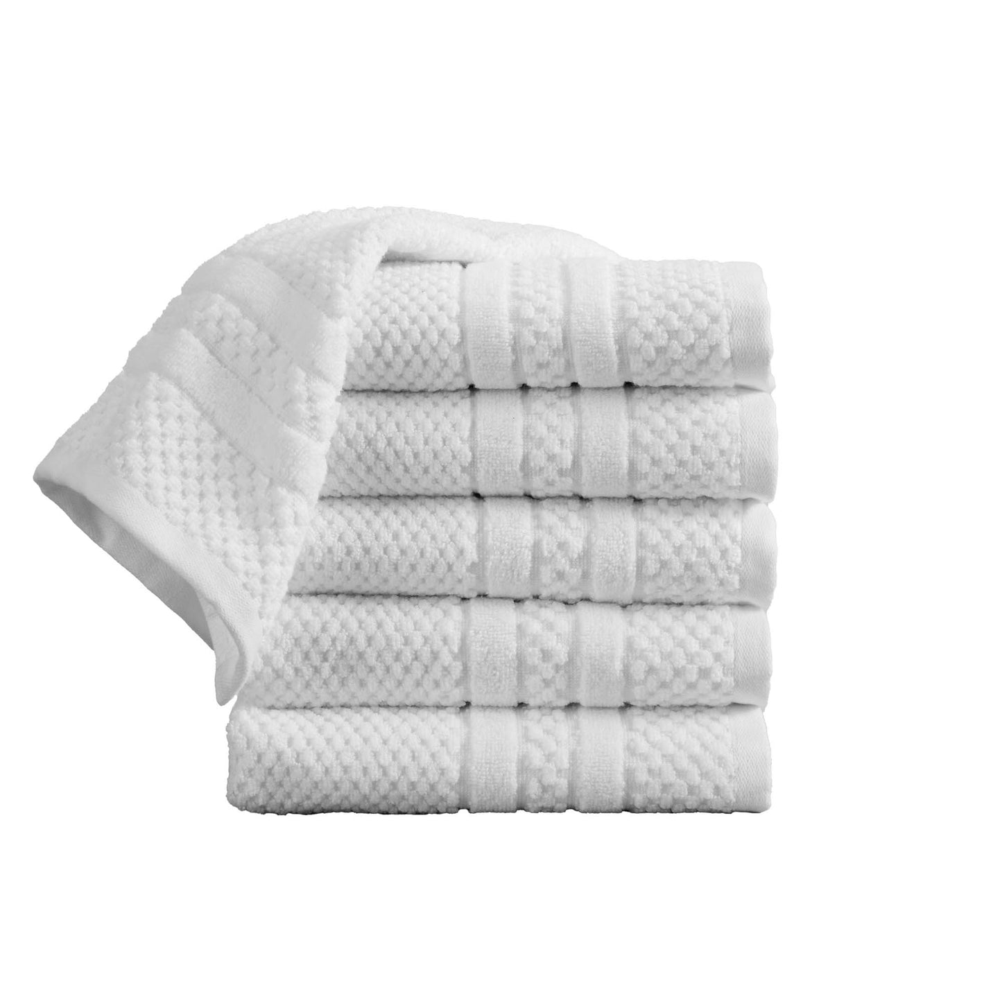 100% Cotton Checkered Jacquard Bath Towel Set - Giuliana Collection