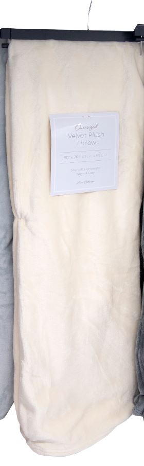 Velvet Plush Solid Throw Blanket
