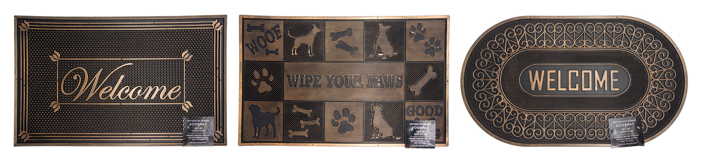 Rubber Metallic Doormat  with Everyday Welcome Designs